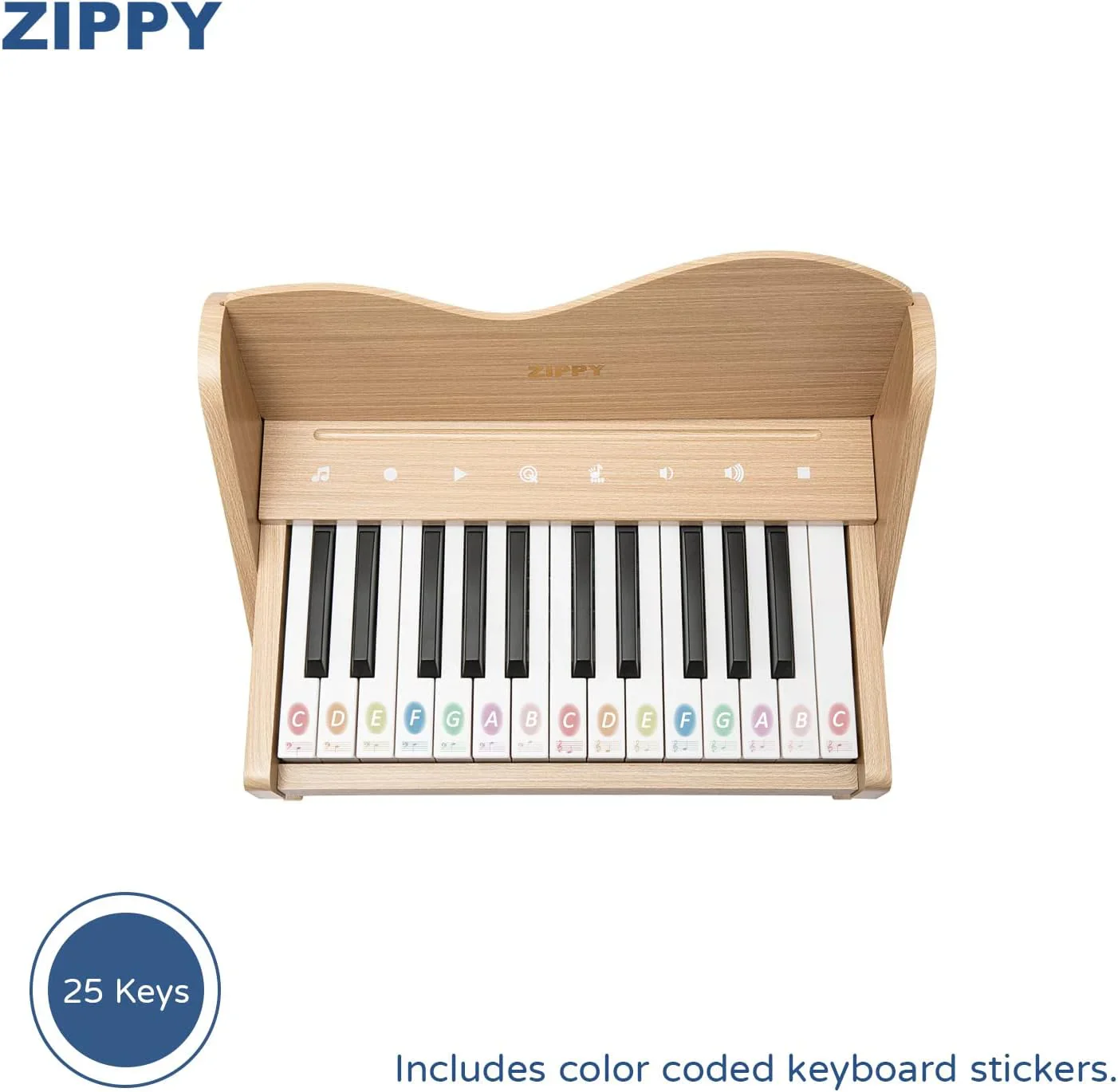 Kids piano keyboard, 25 key kids digital piano, wooden piano for toddler girls boys - Image 4
