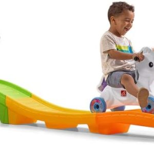 Kids Unicorn Up and Down Roller Coaster Toy, Ride Stroller, Indoor/Outdoor Toy Set
